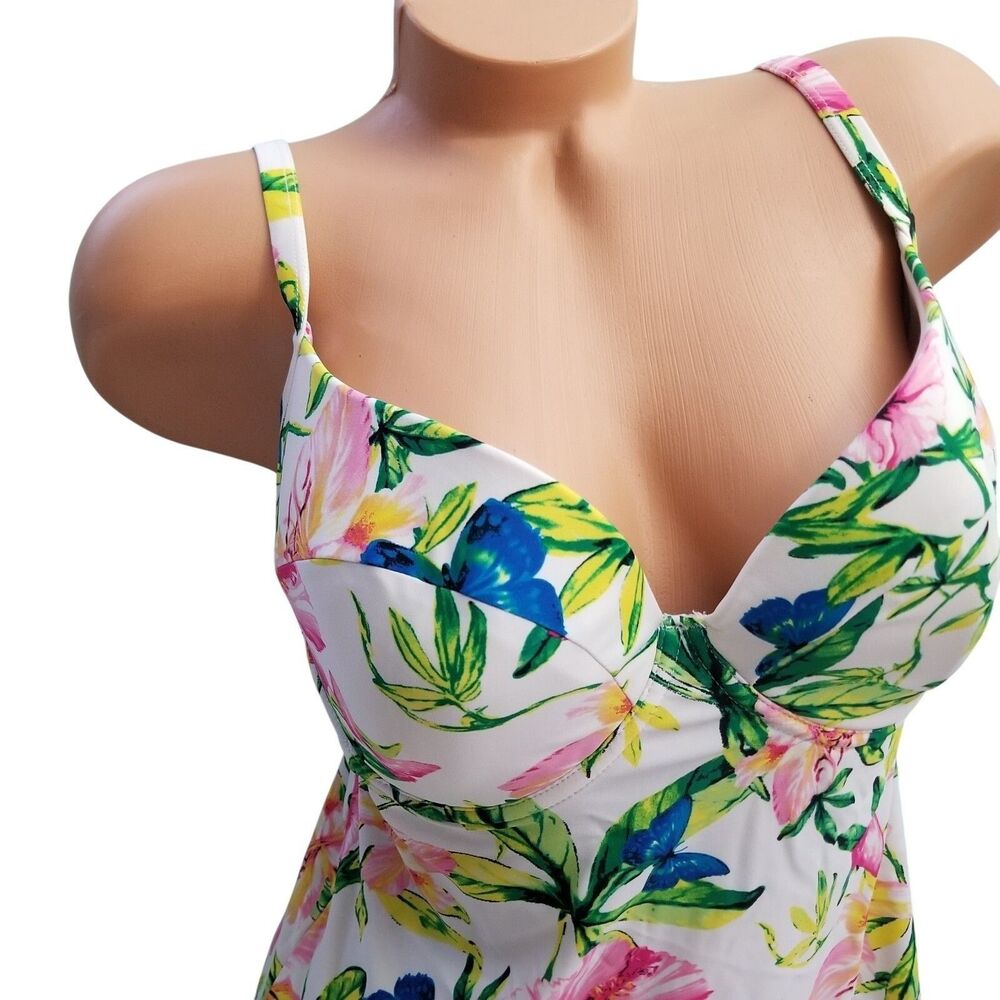 Smart & Sexy Swim Tankini 38D Swimwear floral underwire - Picture 4 of 5